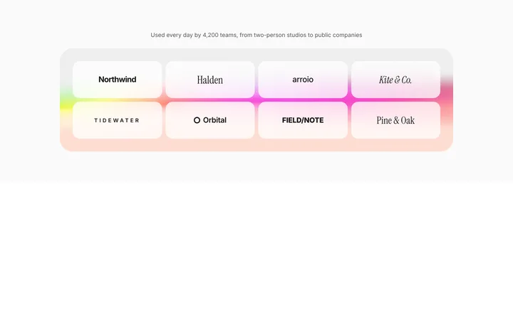 SaaS logo cloud section with customer logos
