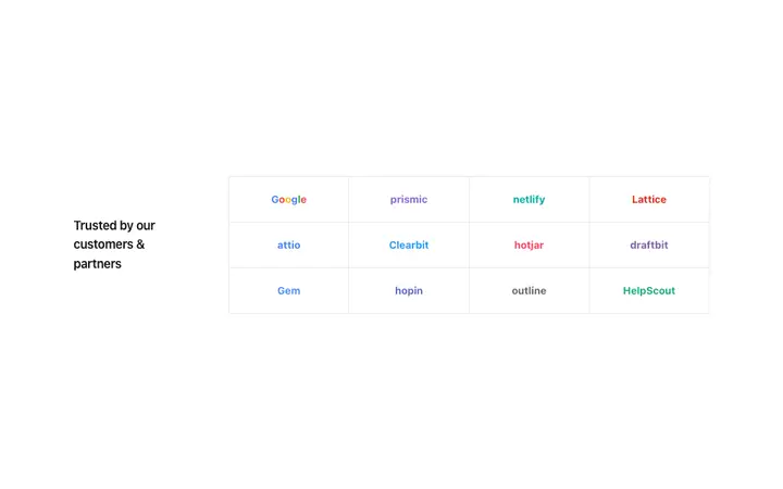Customer logo grid template for SaaS sites