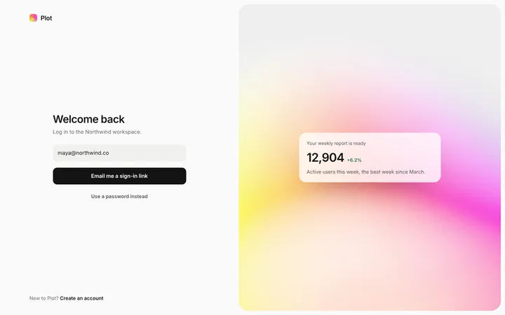SaaS magic link login page template