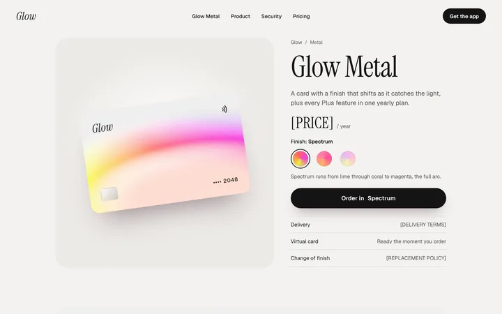Fintech credit card product page template