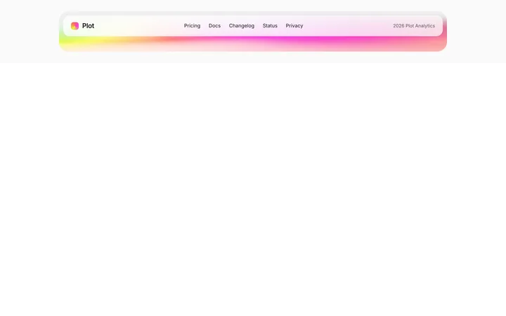 SaaS minimal footer bar with gradient edge