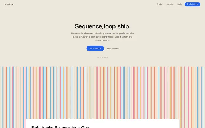 Music app landing page template for SaaS