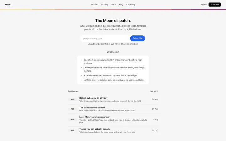 Newsletter landing page template for SaaS