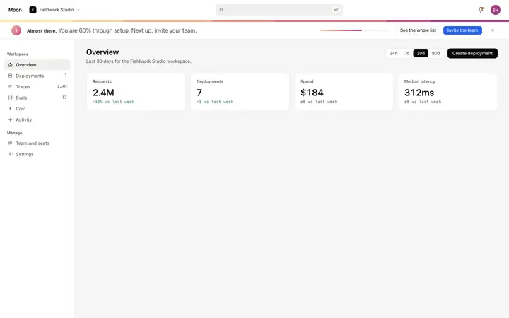 Onboarding progress banner template for SaaS