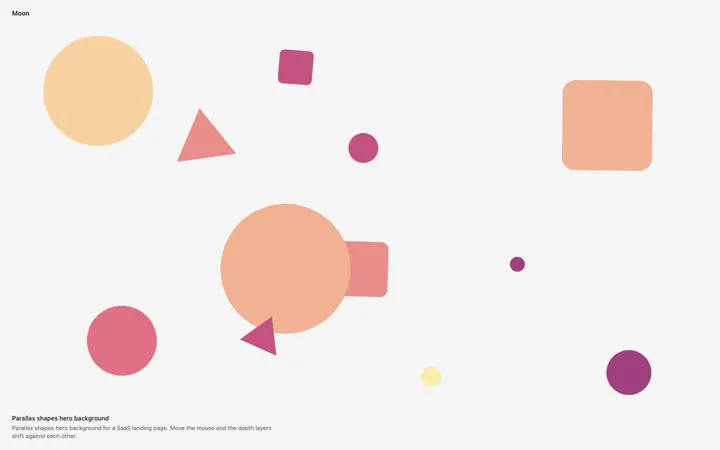 Parallax shapes hero background for SaaS