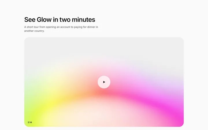 SaaS product video section with play button