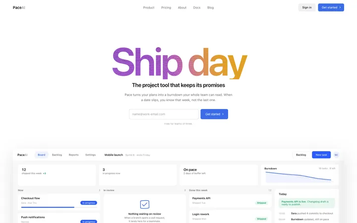 Project management SaaS landing page template