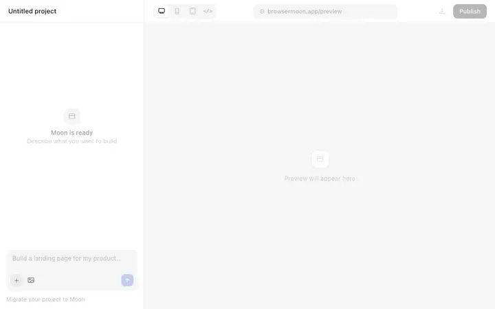 AI app builder interface template for SaaS