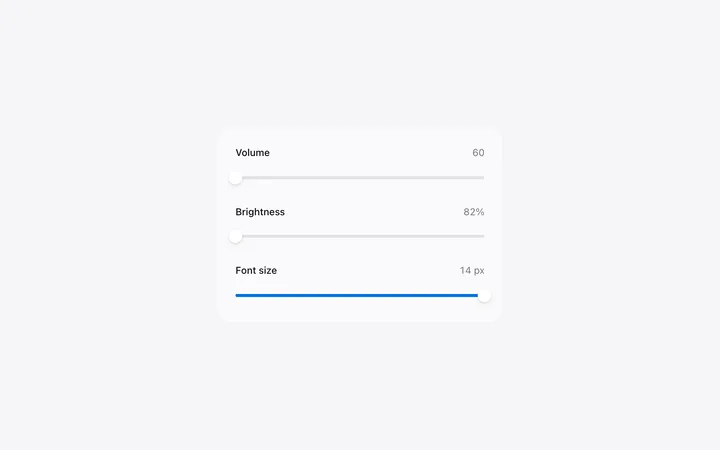 Range slider template in HTML