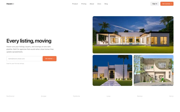 Real estate CRM SaaS landing page template