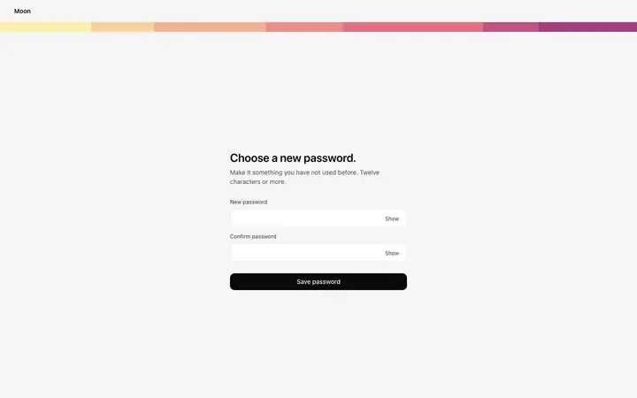 Reset password page template for SaaS