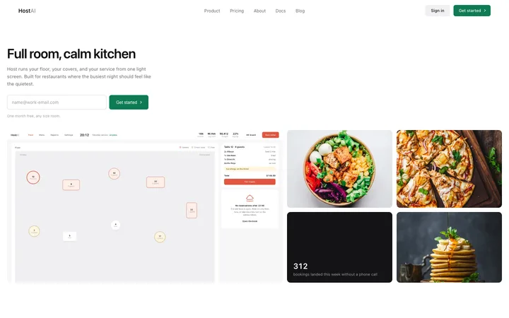 Restaurant management SaaS landing page