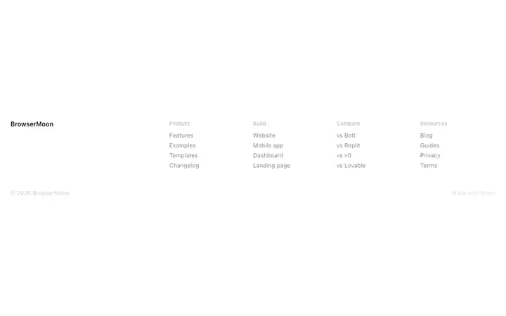 SaaS footer template for websites and apps