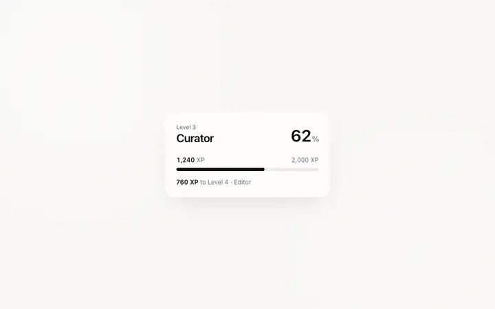 Level progress template for gamified SaaS