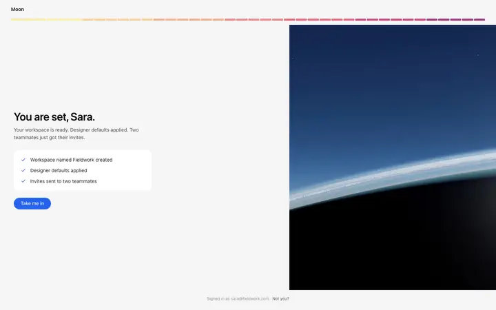 Pixel SaaS onboarding ready screen template