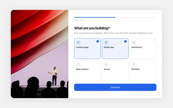 Onboarding survey template for SaaS apps
