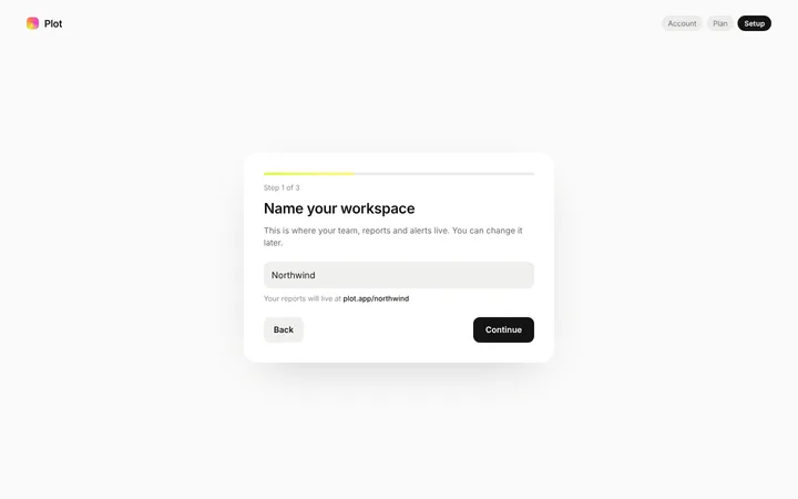 SaaS workspace setup onboarding template