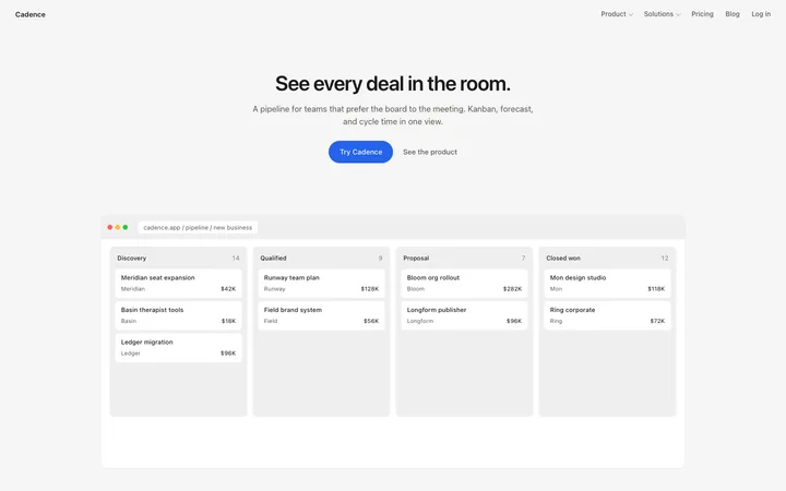 Sales pipeline landing page template for SaaS
