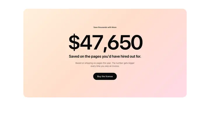 Savings statement template for SaaS pricing pages