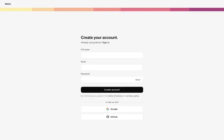 Signup page template for SaaS and web apps