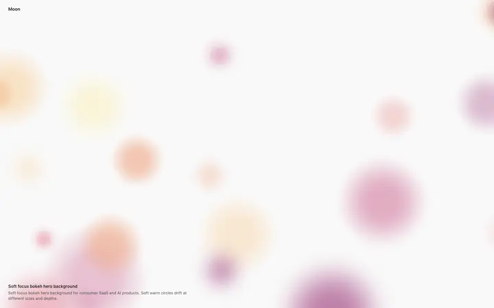 Soft focus bokeh hero background for SaaS