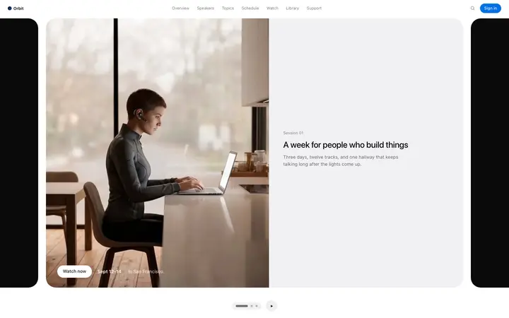 Split screen hero carousel template for SaaS and AI