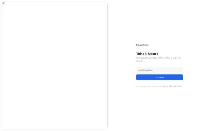 Split screen sign in template for SaaS