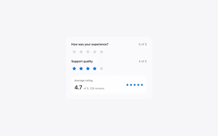 Star rating template in HTML