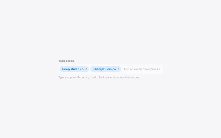 Tag input chips template in HTML