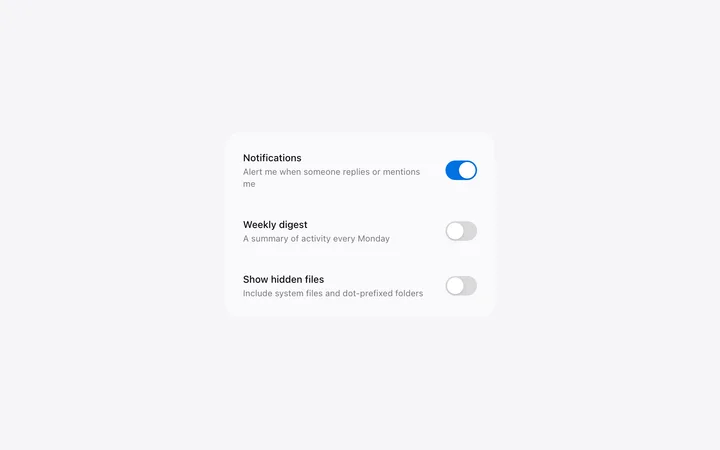 Toggle switch template in HTML