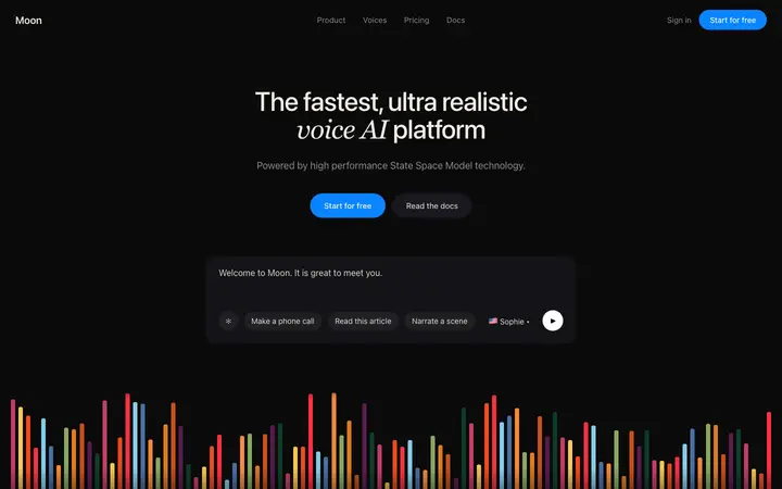 Voice AI landing page template for speech SaaS