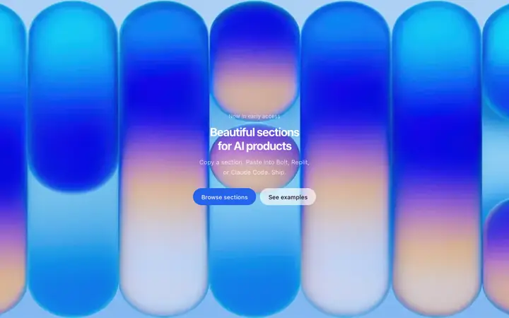 Warm gradient hero template for creative SaaS
