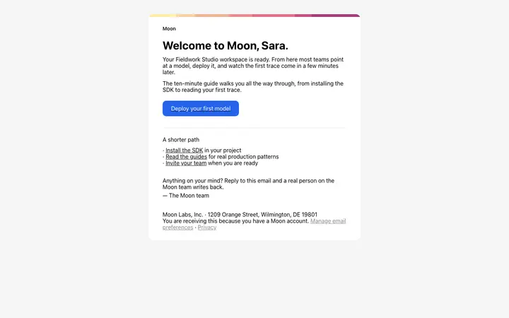 HTML welcome email template for SaaS