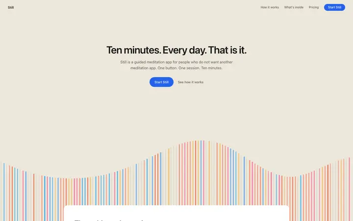 Wellness app landing page template for SaaS