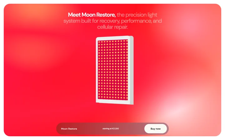 Wellness device hero template for health tech