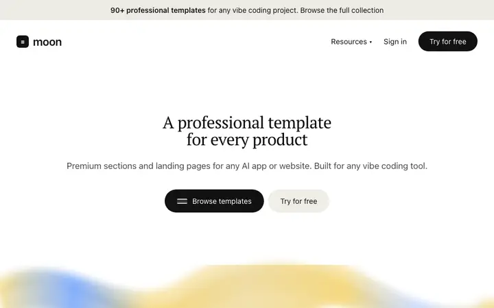 White hero template for AI product launches