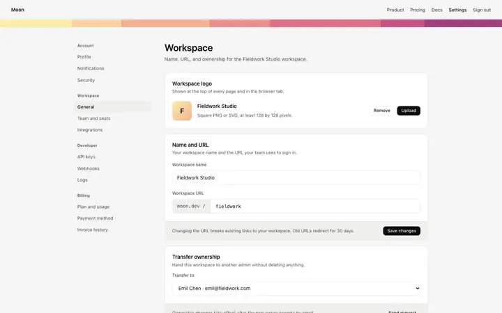 Workspace settings template for SaaS apps